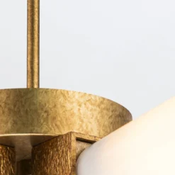 Elstead Lighting Pendel- oder Deckenleuchte Kristy 4-flammig Antik Gold Opalglas
