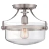 Elstead Lighting Penn Station Deckenleuchte Semi-Flush 1-Light Nickel Glas 33cm E27