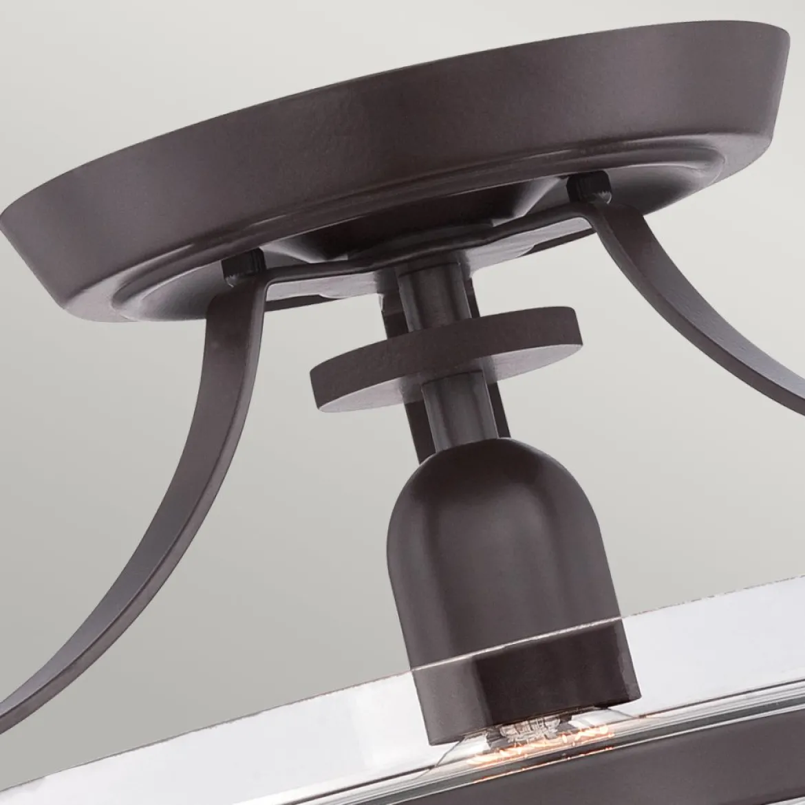 Elstead Lighting Penn Station Deckenleuchte Semi-Flush 1-Light Bronze Glas 33cm E27