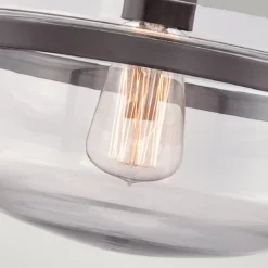 Elstead Lighting Penn Station Deckenleuchte Semi-Flush 1-Light Bronze Glas 33cm E27