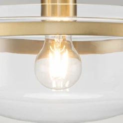 Elstead Lighting Penn Station Deckenleuchte Semi-Flush 1-Light Messing Glas 33cm E27