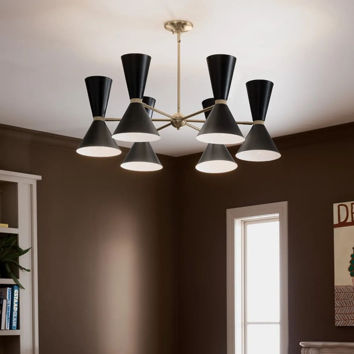 Elstead Lighting Phix Kronleuchter 6-armig Champagnerbronze Schwarz