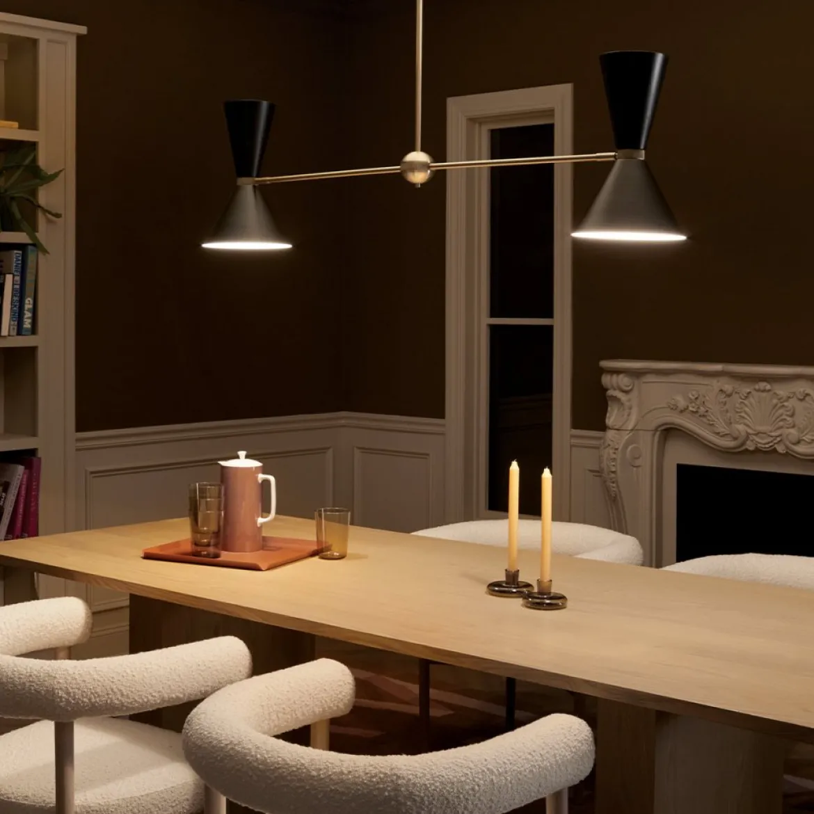 Elstead Lighting Phix Kronleuchter 2-armig Champagnerbronze Schwarz
