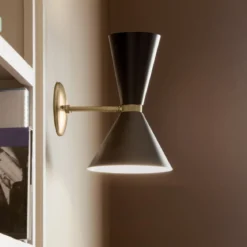 Elstead Lighting Phix Wandleuchte 2-flammig Champagnerbronze Schwarz