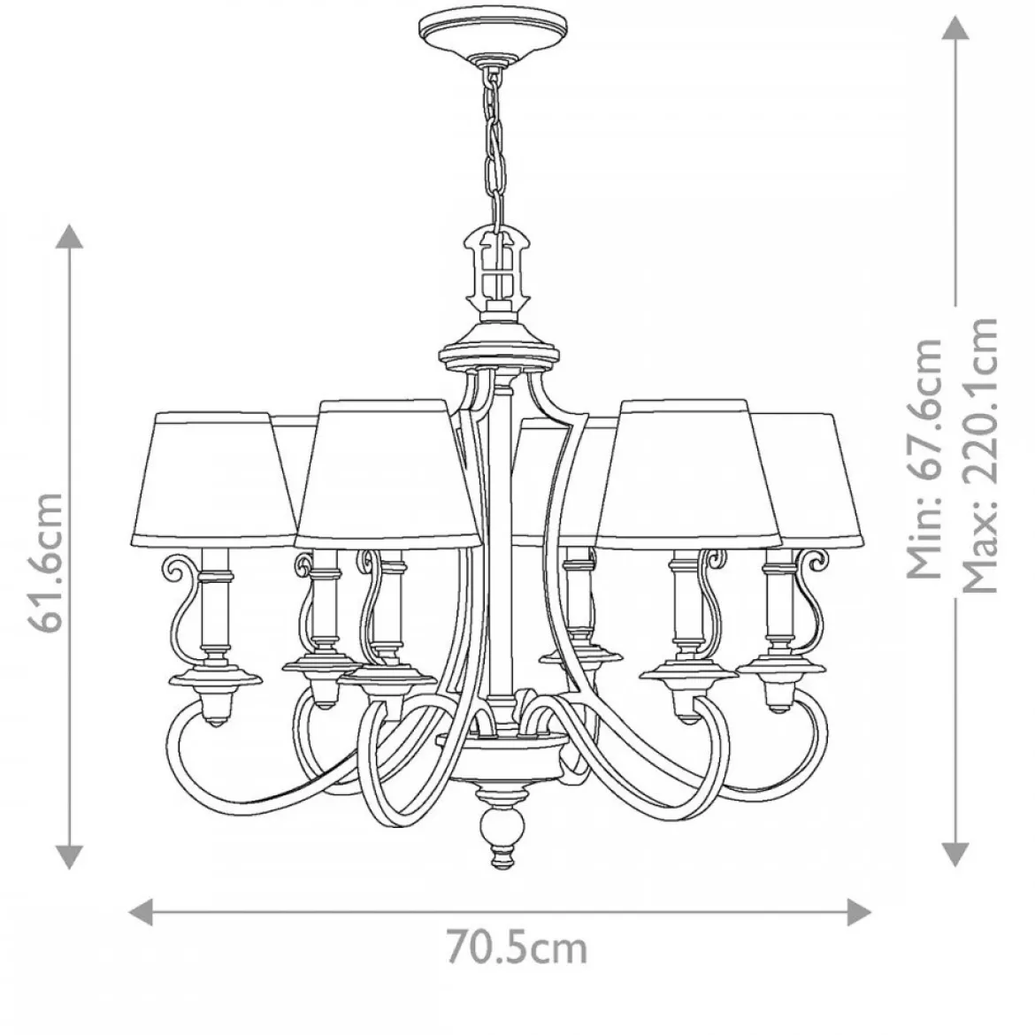 Elstead Lighting Plymouth Kronleuchter 6-flammig bronze E14