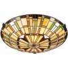 Elstead Lighting Reed Deckenleuchte 2 flammig im Tiffany-Stil 聳 Valiant Bronze E27