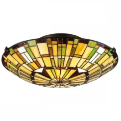 Elstead Lighting Reed Deckenleuchte 2 flammig im Tiffany-Stil 聳 Valiant Bronze E27