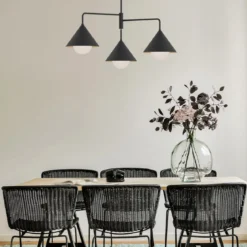 Elstead Lighting Remyck Pendelleuchte 3-flammig Schwarz