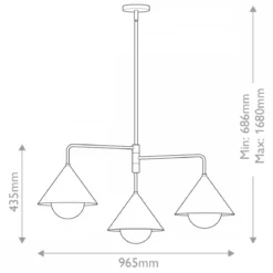 Elstead Lighting Remyck Pendelleuchte 3-flammig Schwarz