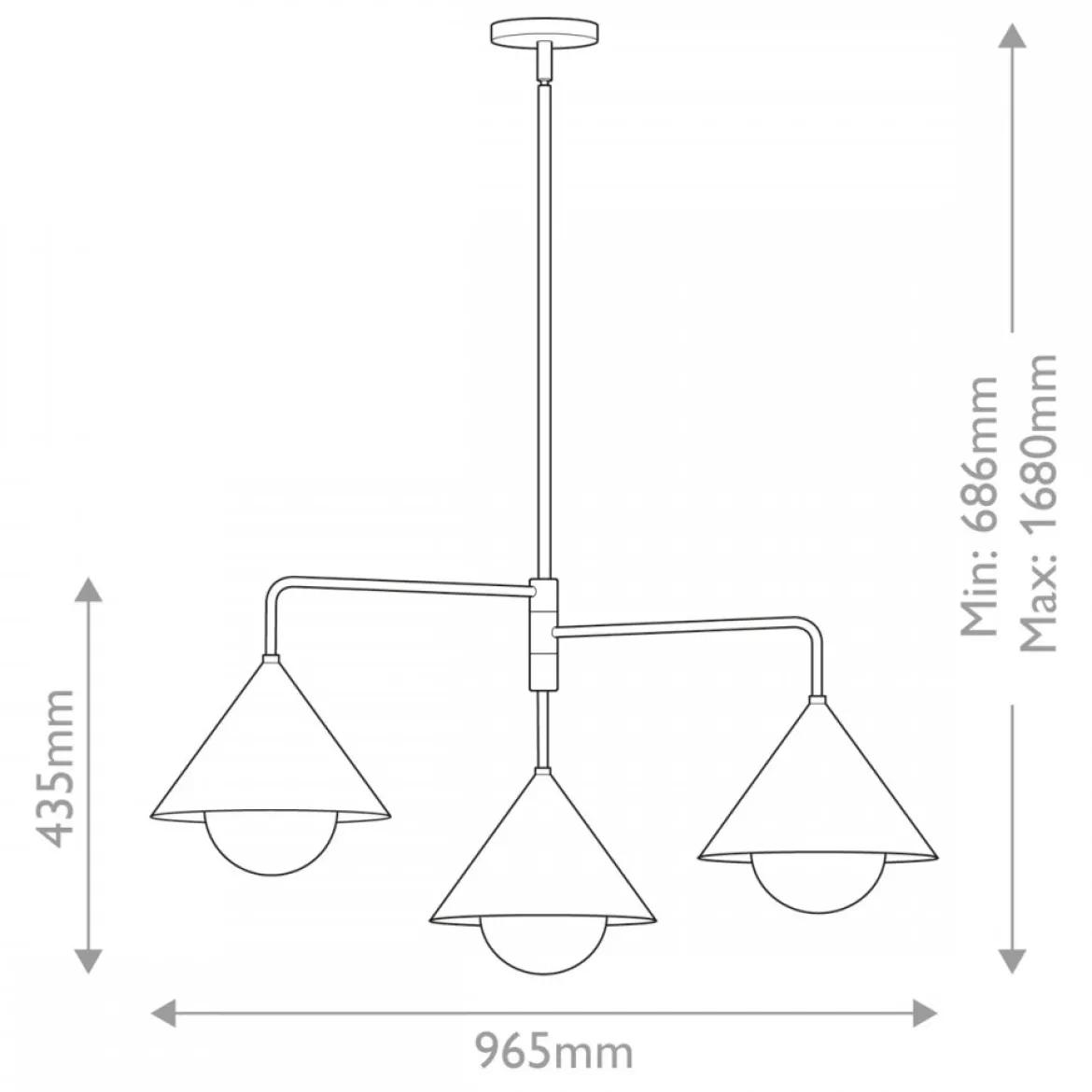 Elstead Lighting Remyck Pendelleuchte 3-flammig Schwarz