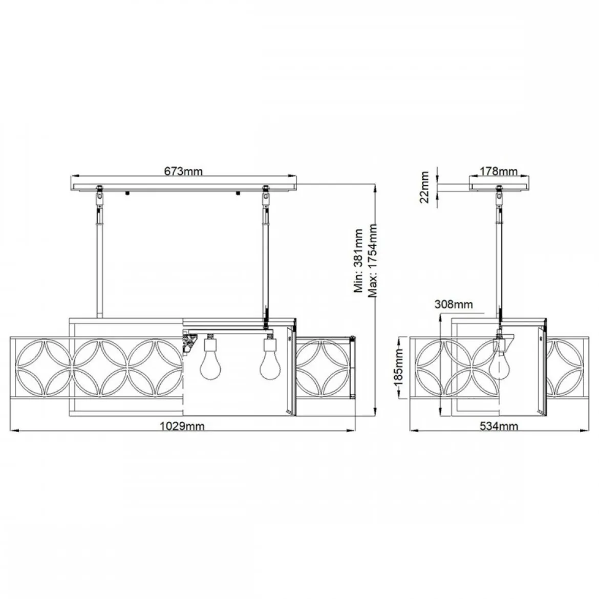 Elstead Lighting Remy Pendelleuchte Bronze Gold 4-flammig E27