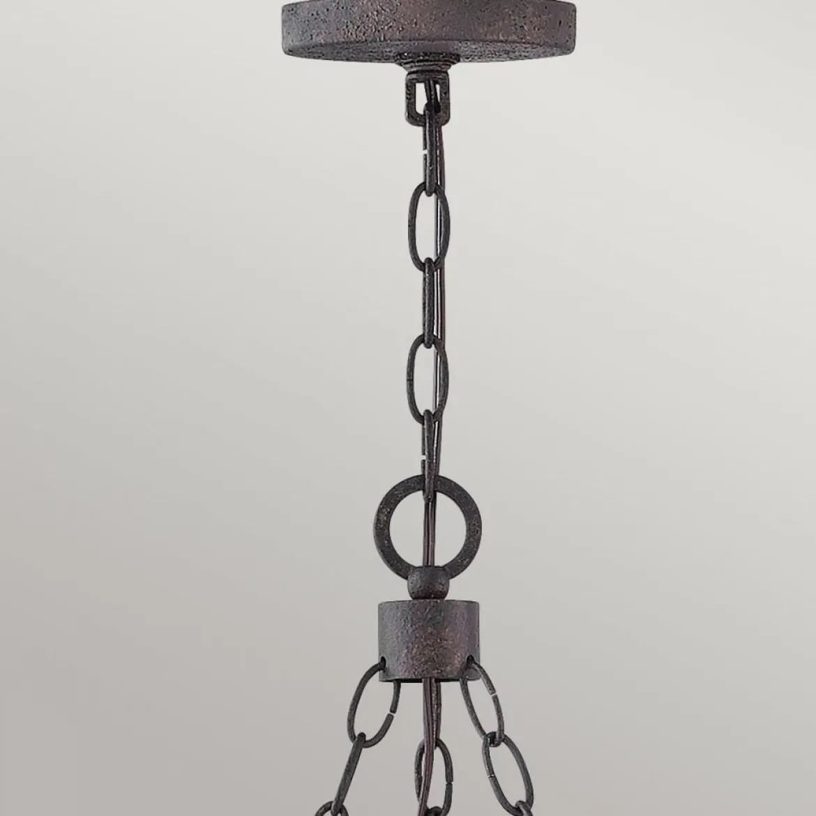 Elstead Lighting Sawyer Pendelleuchte 6-flammig Sequoia-Holzoptik Rost-Eisen-Akzenten