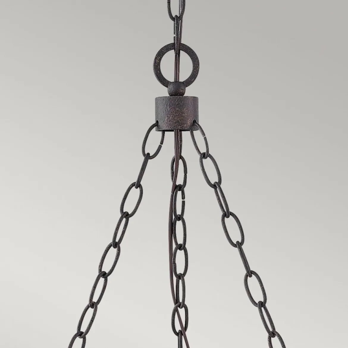 Elstead Lighting Sawyer Pendelleuchte 6-flammig Sequoia-Holzoptik Rost-Eisen-Akzenten
