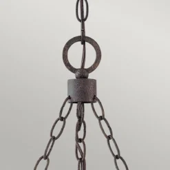 Elstead Lighting Sawyer Pendelleuchte 9-flammig Sequoia-Holzoptik Rost-Eisen-Akzenten