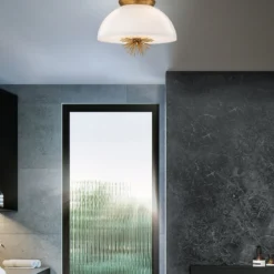 Elstead Lighting Staring Decken-oder Pendelleuchte 3-flammig Gold Opal E14