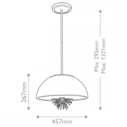 Elstead Lighting Staring Decken-oder Pendelleuchte 3-flammig Gold Opal E14