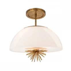 Elstead Lighting Staring Decken-oder Pendelleuchte 3-flammig Gold Opal E14