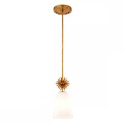 Elstead Lighting Staring Pendelleuchte 1-flammig Antik Gold Opal E27