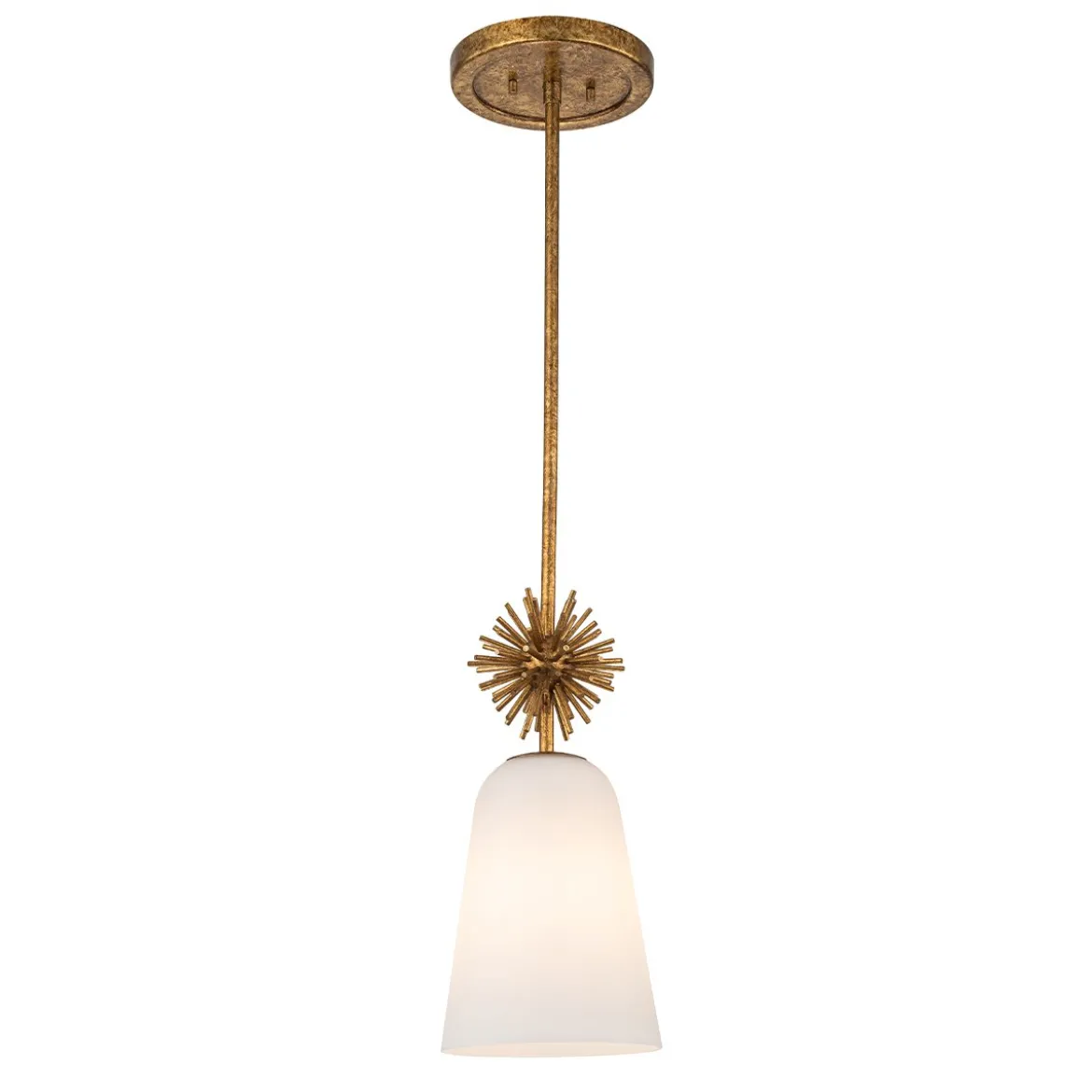 Elstead Lighting Staring Pendelleuchte 1-flammig Antik Gold Opal E27