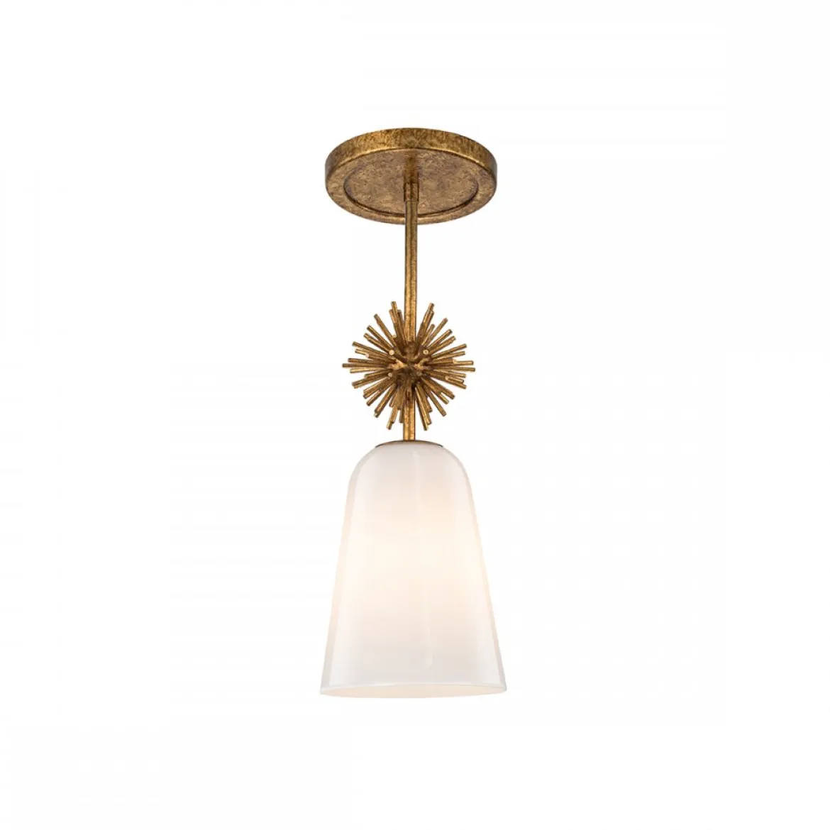 Elstead Lighting Staring Pendelleuchte 1-flammig Antik Gold Opal E27