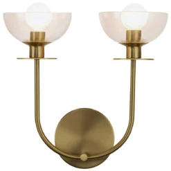 Elstead Lighting Sylvia Wandleuchte 2-flammig Gebürstetes Gold