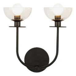 Elstead Lighting Sylvia Wandleuchte 2-flammig Schwarz