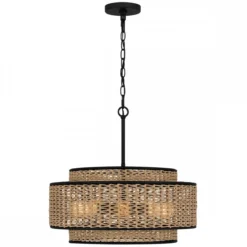 Elstead Lighting Teton Pendelleuchte 5-flammig schwarz natur
