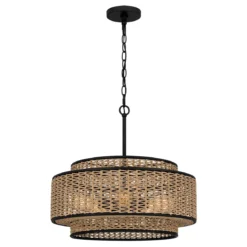 Elstead Lighting Teton Pendelleuchte 5-flammig schwarz natur