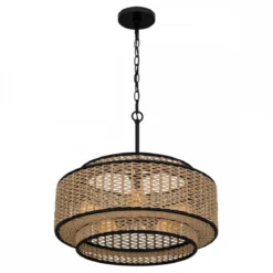 Elstead Lighting Teton Pendelleuchte 5-flammig schwarz natur