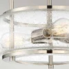 Elstead Lighting Trilogy Deckenleuchte Medium Semi-Flush 3-Light Nickel Glas 406mm E27