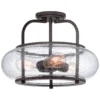 Elstead Lighting Trilogy Deckenleuchte Medium Semi-Flush 3-Light Bronze Glas 406mm E27