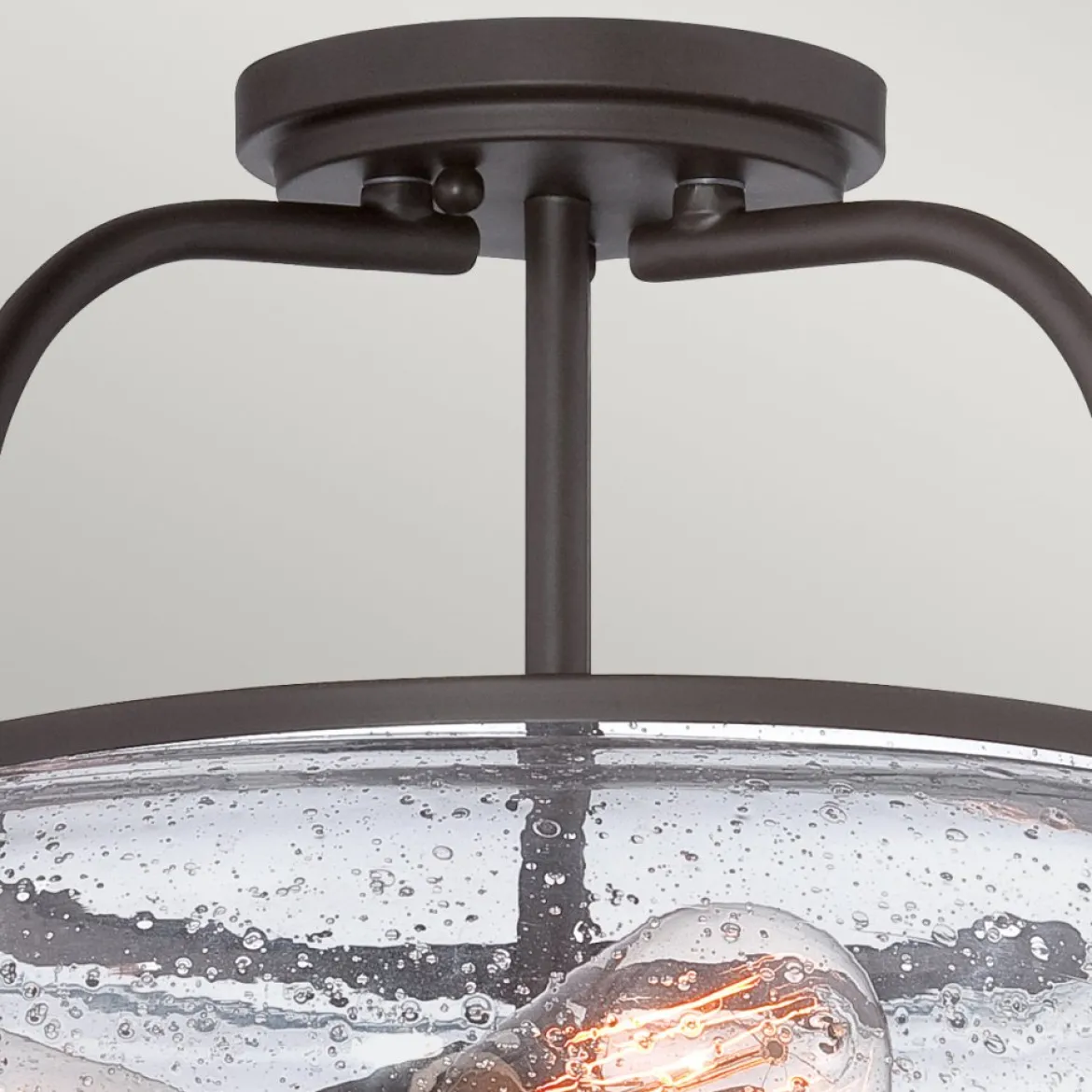 Elstead Lighting Trilogy Deckenleuchte Medium Semi-Flush 3-Light Bronze Glas 406mm E27