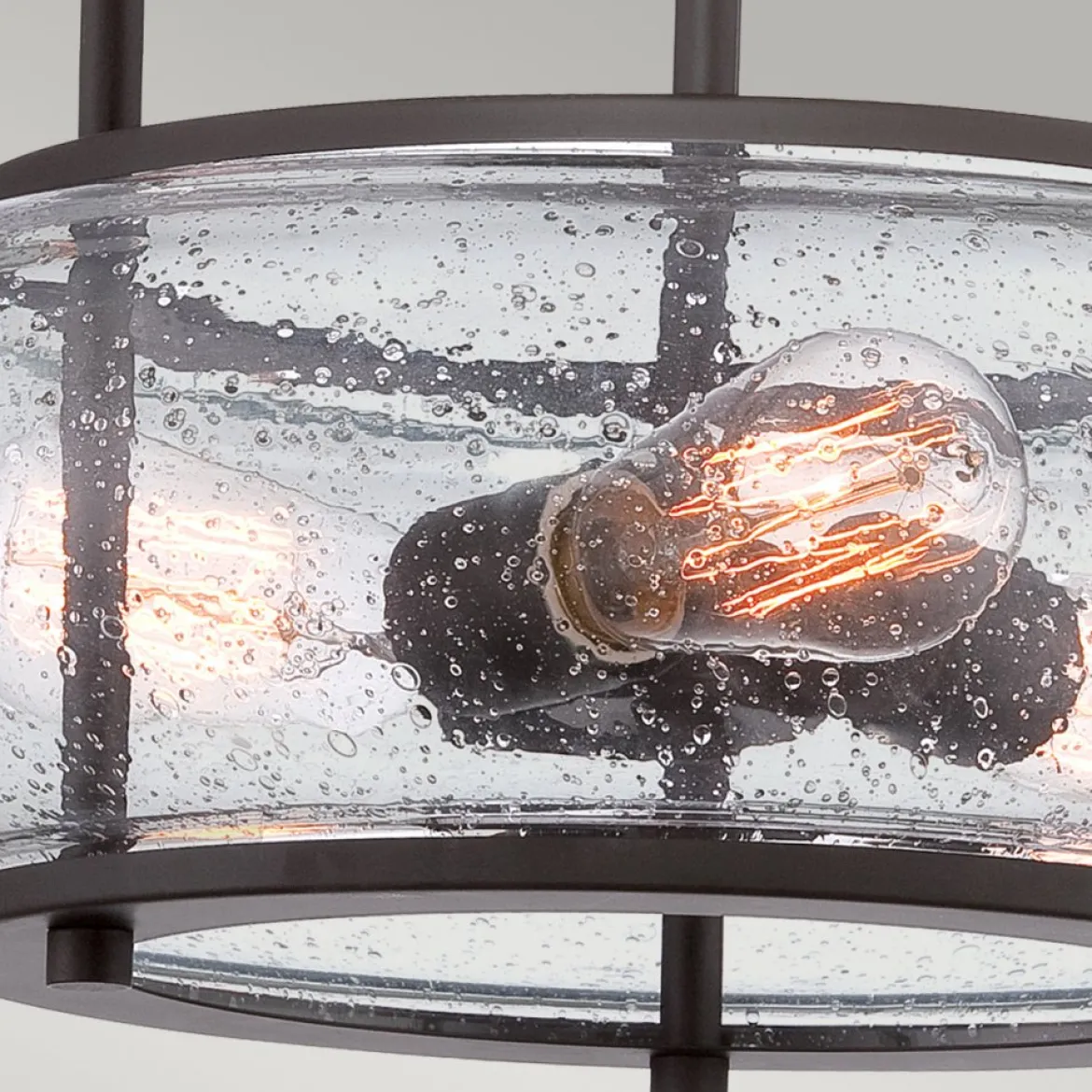 Elstead Lighting Trilogy Deckenleuchte Medium Semi-Flush 3-Light Bronze Glas 406mm E27