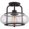 Elstead Lighting Trilogy Deckenleuchte Small Semi-Flush 1-Light Bronze Glas 305mm E27