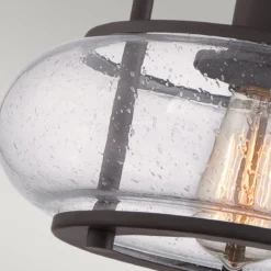 Elstead Lighting Trilogy Deckenleuchte Small Semi-Flush 1-Light Bronze Glas 305mm E27