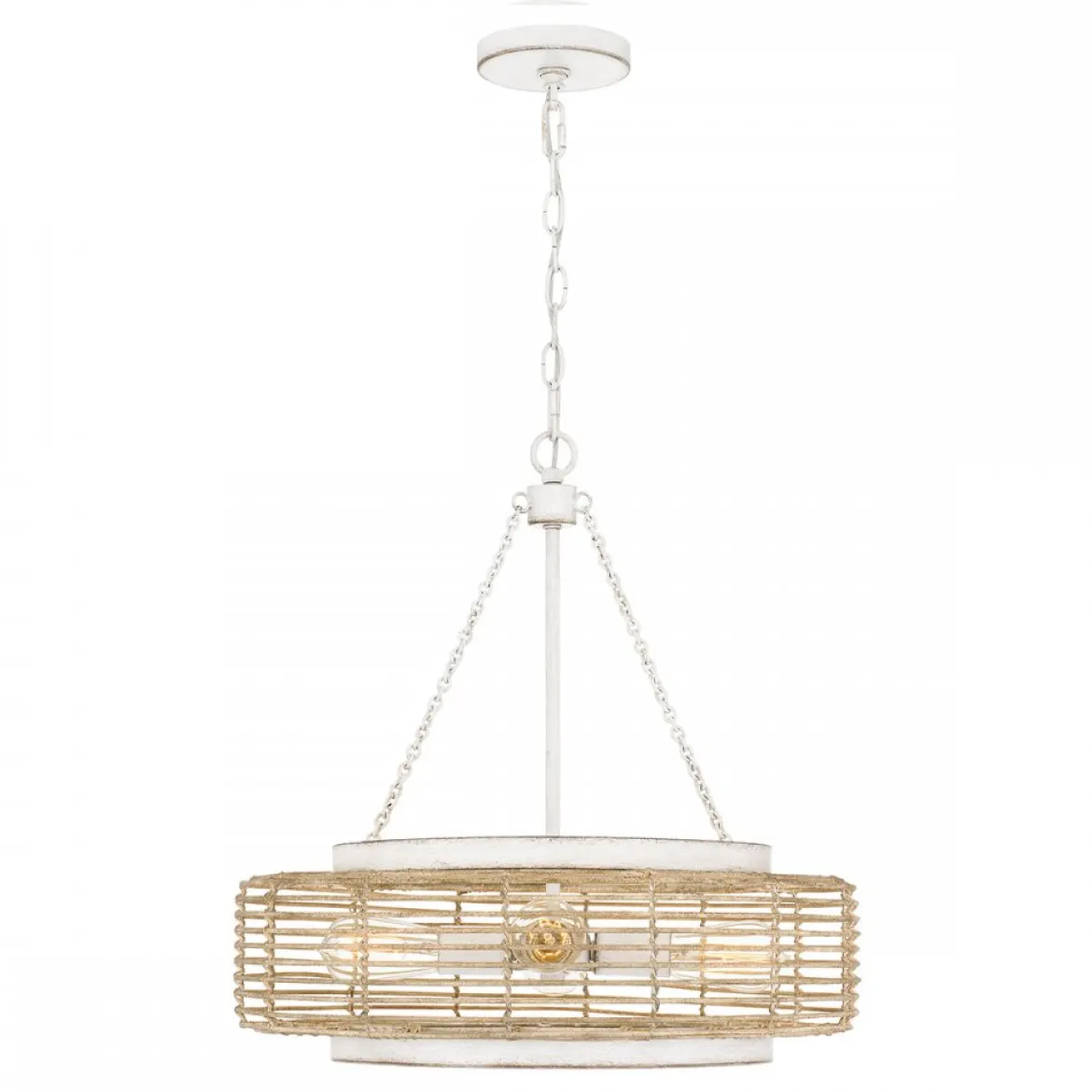 Elstead Lighting Waylon Pendelleuchte 4 flammig Antikweiß Glas E27