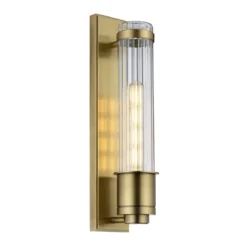Elstead Lighting Wellington Wandleuchte 1-Light Messing Klarglas E27