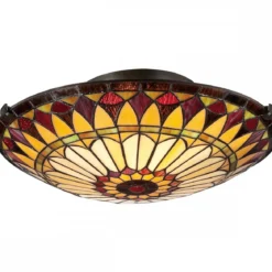 Elstead Lighting West End Deckenleuchte 2-Light Tiffany-Stil Bronze E27