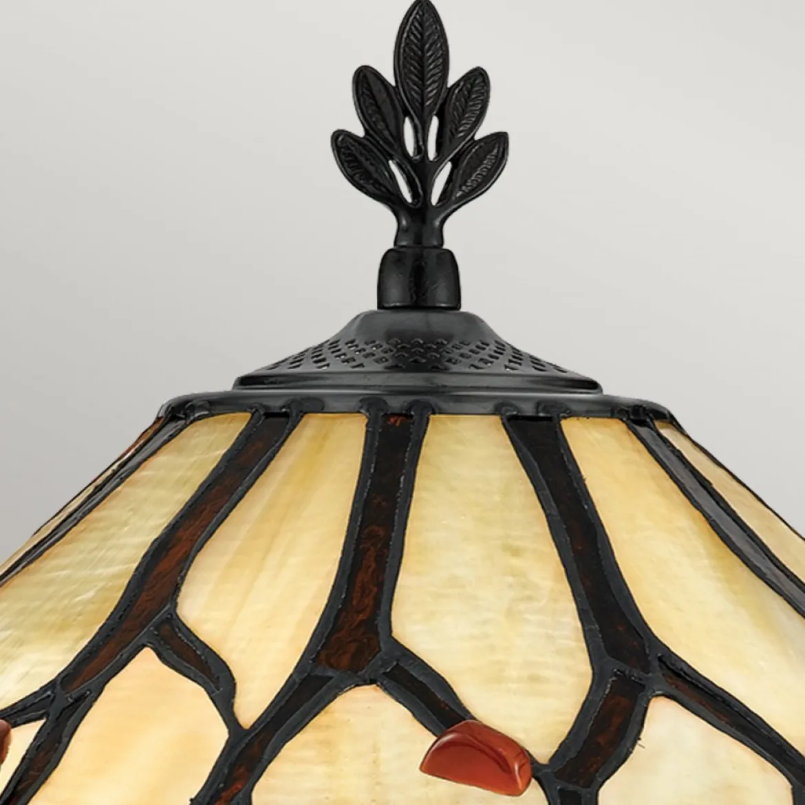 Elstead Lighting Whispering Tischlampe im Tiffany-Stil Bronze cremeweiß