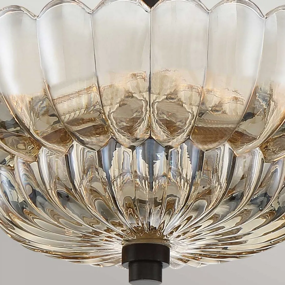 Elstead Lighting Whitecap Deckenleuchte Bernsteinglas braun 30cm