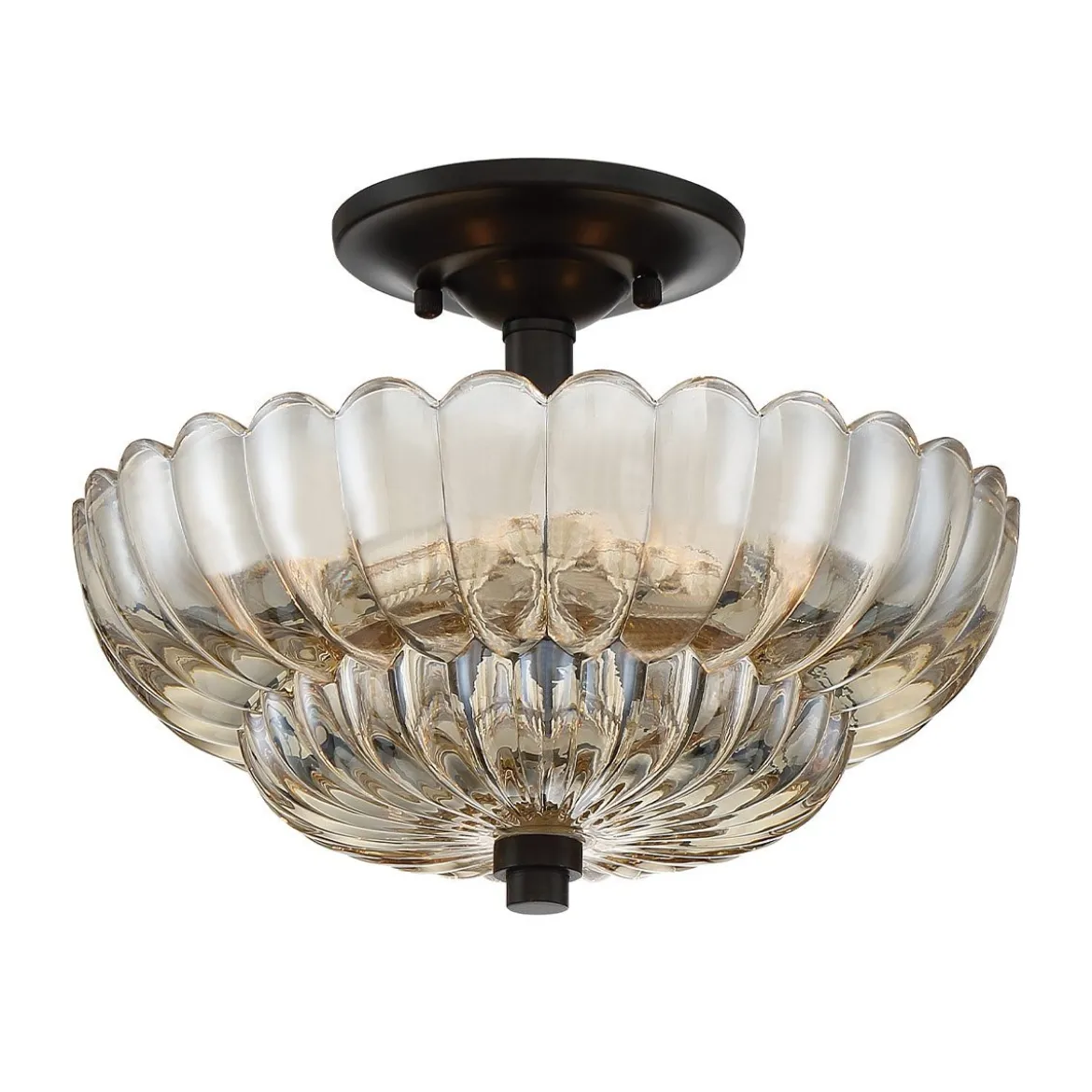 Elstead Lighting Whitecap Deckenleuchte Bernsteinglas braun 30cm