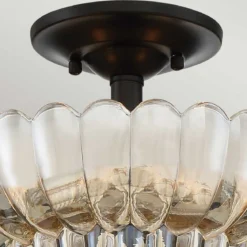 Elstead Lighting Whitecap Deckenleuchte Bernsteinglas braun 30cm