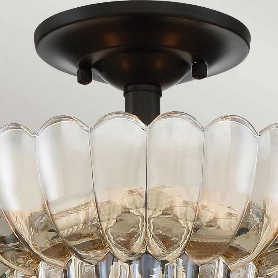 Elstead Lighting Whitecap Deckenleuchte Bernsteinglas braun 30cm