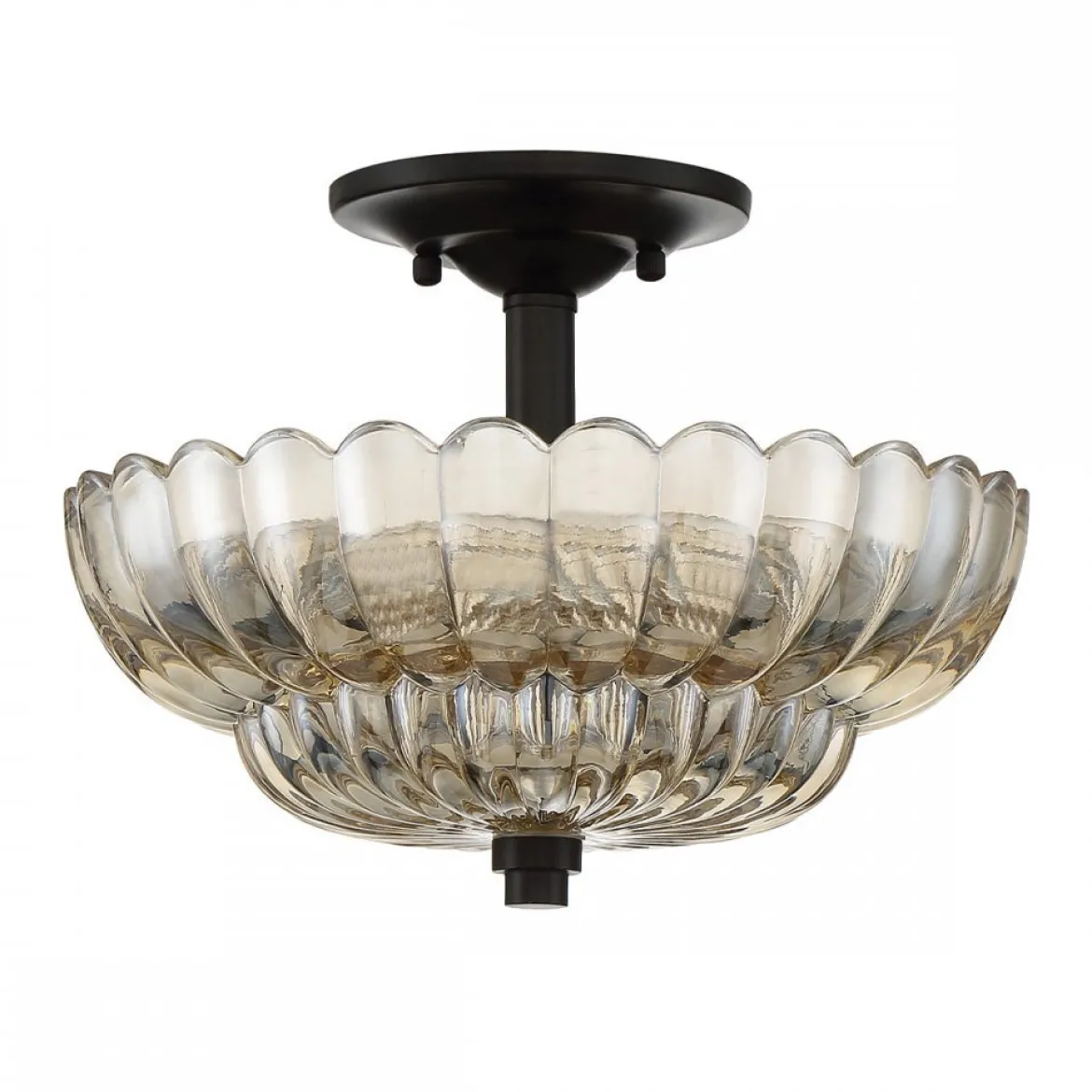Elstead Lighting Whitecap Deckenleuchte Bernsteinglas braun 30cm