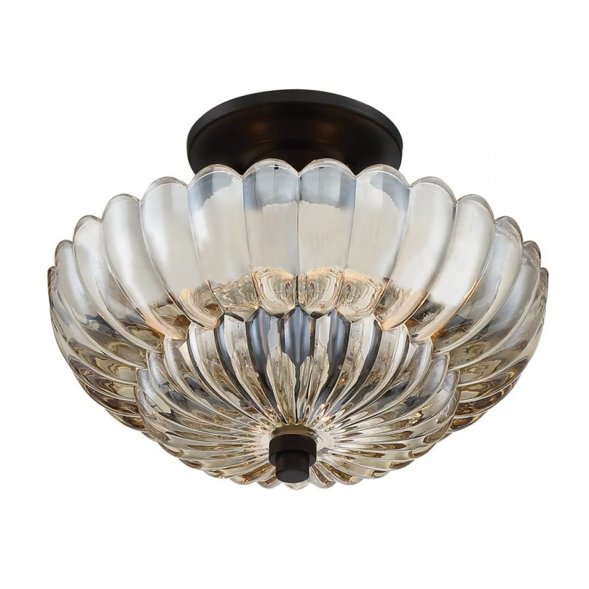 Elstead Lighting Whitecap Deckenleuchte Bernsteinglas braun 30cm