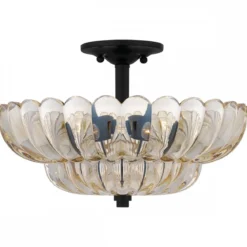 Elstead Lighting Whitecap Deckenleuchte Bernsteinglas braun 40cm