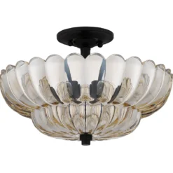Elstead Lighting Whitecap Deckenleuchte Bernsteinglas braun 40cm