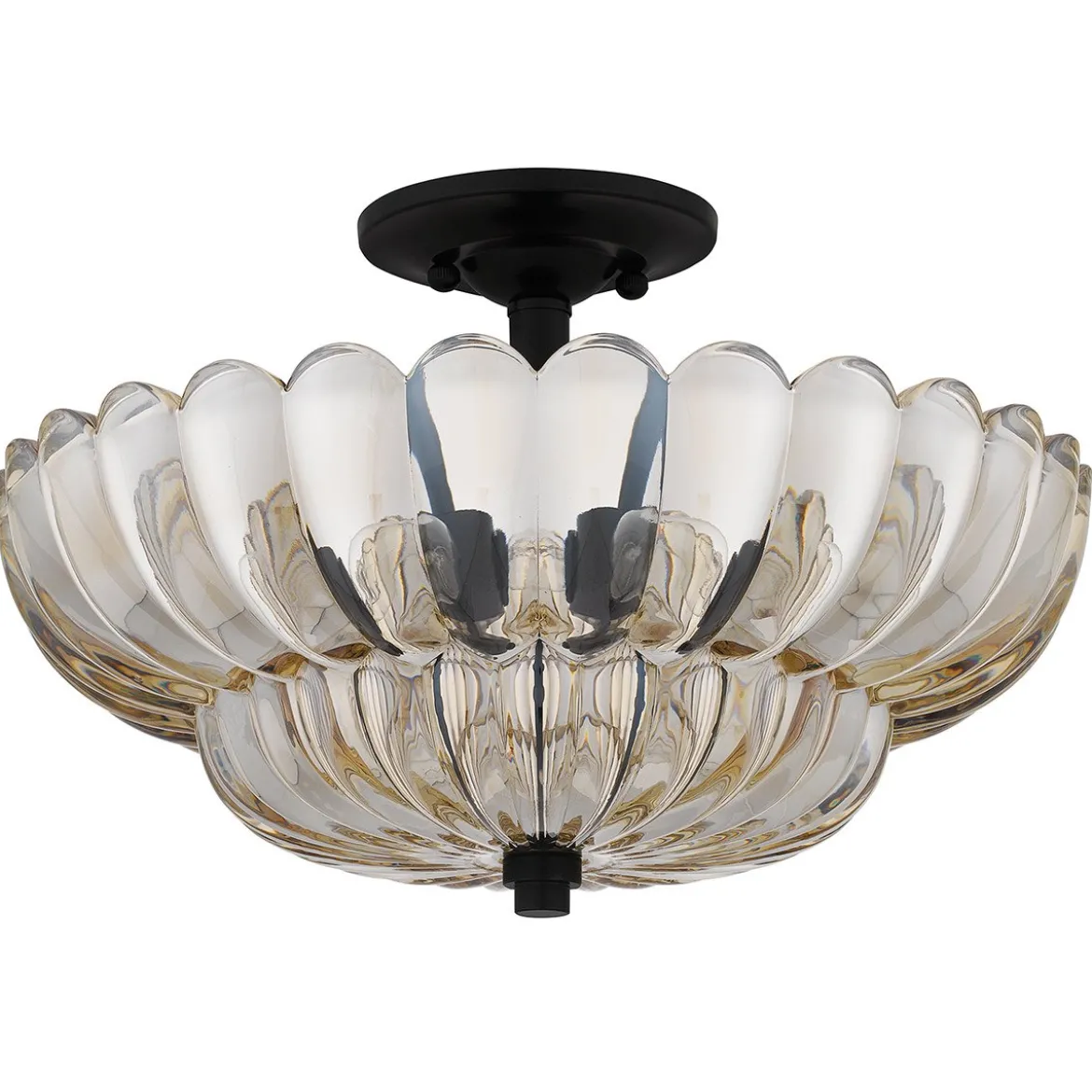 Elstead Lighting Whitecap Deckenleuchte Bernsteinglas braun 40cm