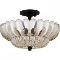 Elstead Lighting Whitecap Deckenleuchte Bernsteinglas braun 40cm