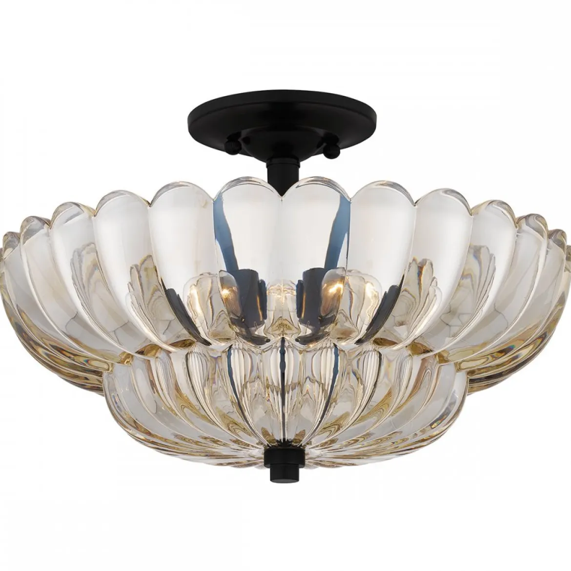 Elstead Lighting Whitecap Deckenleuchte Bernsteinglas braun 40cm